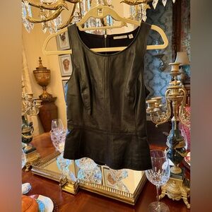 Halogen leather and knit Top XS Petite